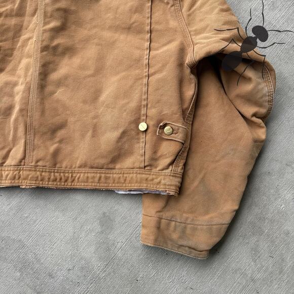Vintage Y2K Carhartt brown cropped Detroit style work wear jacket - Picture 8 of 8